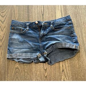 Jacob Womens Cuffed Shorts Mid Rise Denim Cotton Blend Medium Wash Blue Size 6